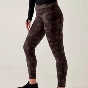 Athleta Rainier Camo Black Reflective Leggings XS